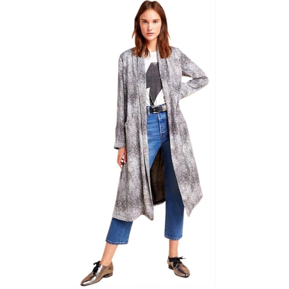 BB Dakota Lined Snake Skin Duster Cardigan